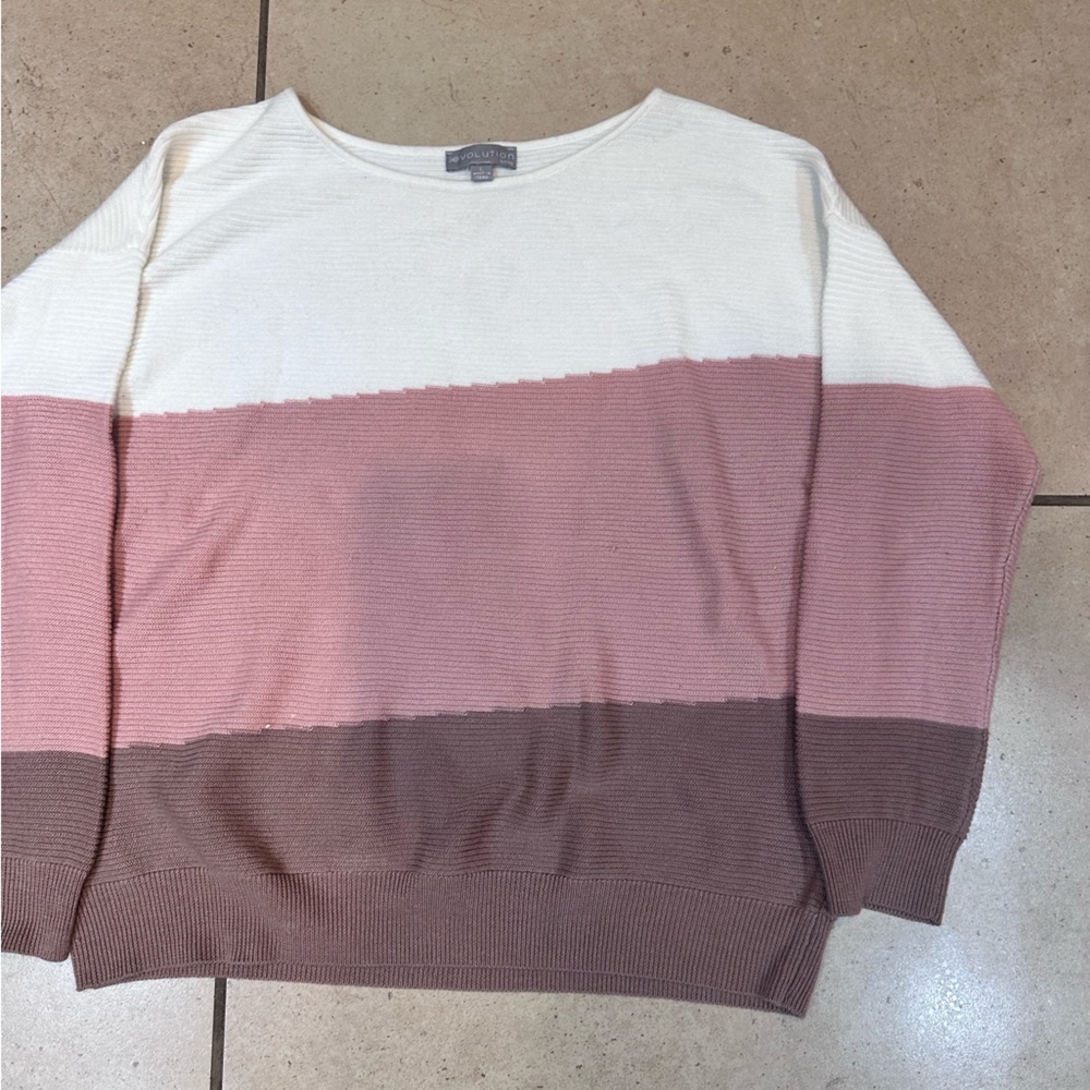 Evolution Colorblock pink sweater